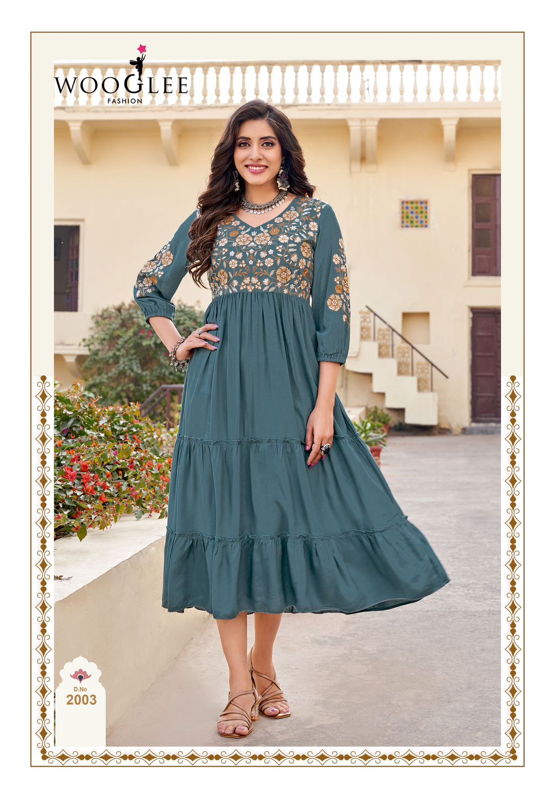 Aanchal By Wooglee Rayon Designer Kurtis Wholesale Shop In Surat
